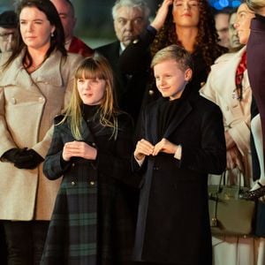 Mélanie-Antoinette de Massy, Le prince Jacques de Monaco, marquis des Baux, La princesse Gabriella de Monaco, comtesse de Carladès - La famille princière de Monaco lors de l'embrasement de la barque dans le cadre des célébrations de la Sainte-Dévote, Sainte Patronne de Monaco le 26 janvier 2024.

© Olivier Huitel / Pool Monaco / Bestimage