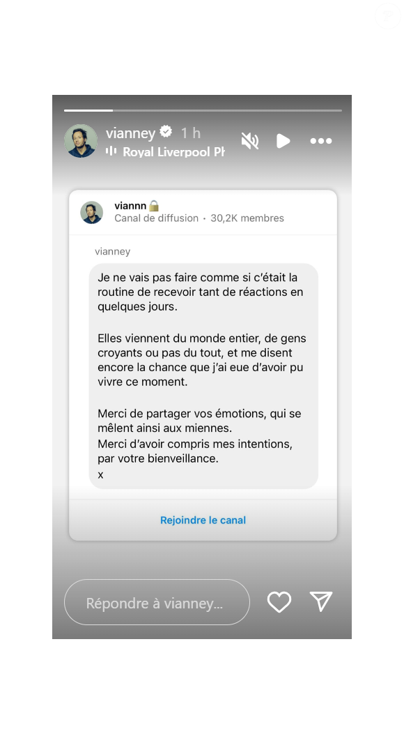 "Je ne vais pas faire comme si c’était la routine de recevoir tant de réactions en quelques jours. Elles viennent du monde entier, de gens croyants ou pas du tout"
Vianney a exprimé sa gratitude sur Instagram après sa prestation pour la réouverture de Notre-Dame de Paris