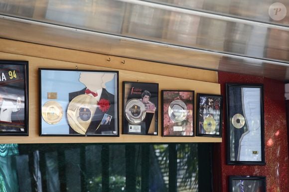 Rassemblement pour les 40 ans de la mort de Claude François à l'église de Dannemois et au cimetière puis visite du moulin ou il habitait le 11 mars 2018. Agence/Bestimage