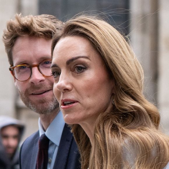 Catherine (Kate) Middleton, princesse de Galles, arrive à la Salesforce Tower pour assister au sommet Future Workforce à Londres. © Zuma Press / Bestimage