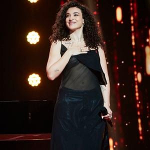 Exclusif - Camelia Jordana lors de l’enregistrement de l’émission “Les stars s’unissent pour le Sidaction” au théâtre Marigny à Paris, France, le 11 mars 2025. L’émission sera diffusée en prime le 22 mars sur France 2. © Guirec-Moreau/ Bestimage