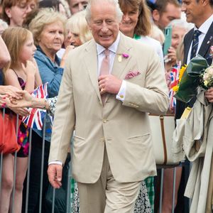 Le roi Charles III d'Angleterre et Camilla Parker Bowles, reine consort d'Angleterre, rencontrent le public à Newmarket, Royaume Uni, le 22 juillet 2025, lors de leur visite du National Stud et des salles du Jockey Club. © Tayfun Salci/ZUMA Press Wire / BestimageBestimage