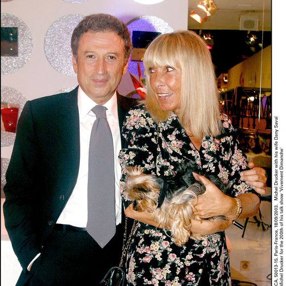 Michel Drucker et son épouse Dany Saval assistent à la soirée organisée par Michel Drucker pour les 200 ans de son émission 'Vivement Dimanche' le 19 septembre 2003. © Jean-Jacques Datchary/ABACA.