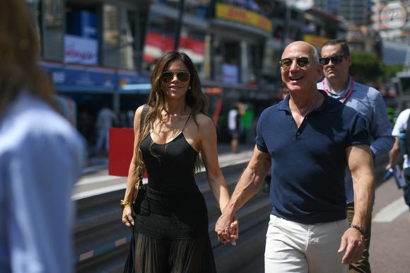 Jeff Bezos et sa fiancée Lauren Sanchez - Célébrités lors du Grand Prix de Formule 1 (F1) Tag Heuer de Monaco le 25 mai 2025. © Lionel Urman/Bestimage