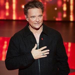 Exclusif - David Hallyday lors de l'enregistrement de l'émission "Les stars s'unissent pour le Sidaction" au théâtre Marigny à Paris, France, le 11 mars 2025. L'émission sera diffusée en prime le 22 mars sur France 2. © Guirec-Moreau/ Bestimage