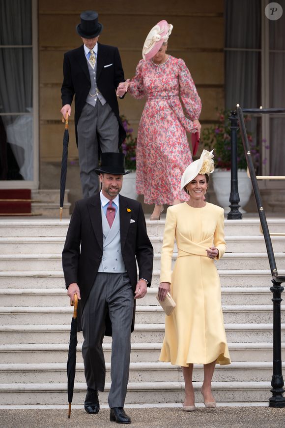 Le prince William, prince de Galles, et Catherine (Kate) Middleton, princesse de Galles, Sophie Rhys-Jones, duchesse d'Edimbourg, le prince Edward, duc d'Edimbourg, lors de la Royal Garden Party de Buckingham Palace à Londres, le 20 mai 2025. Aaron Chown/WPA-Pool / Julien Burton via Bestimage