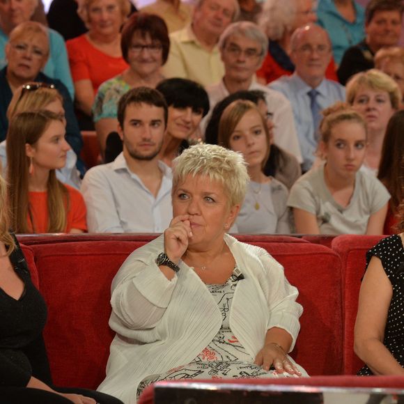 Mimie Mathy, entourée de Michele Bernier et Isabelle de Botton, lors de l'enregistrement de Vivement Dimanche le 2 octobre 2013 à Paris, France. Photo by Max Colin/ABACAPRESS.COM