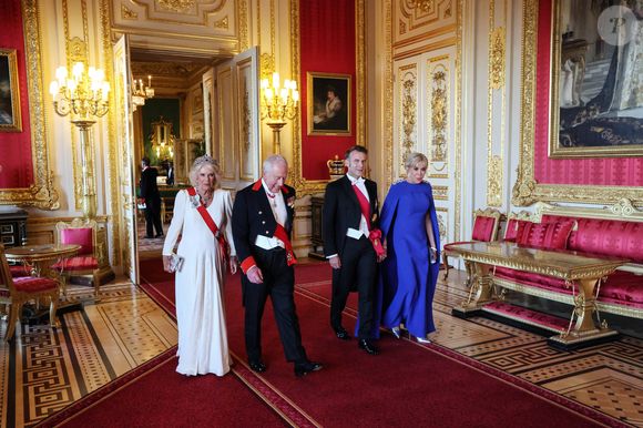 Le président Emmanuel Macron et sa femme Brigitte Macron lors d'un dîner d'état au château de Windsor avec le roi Charles III d'Angleterre et la reine consort Camilla
© Ludovic Marin / Pool / Bestimage