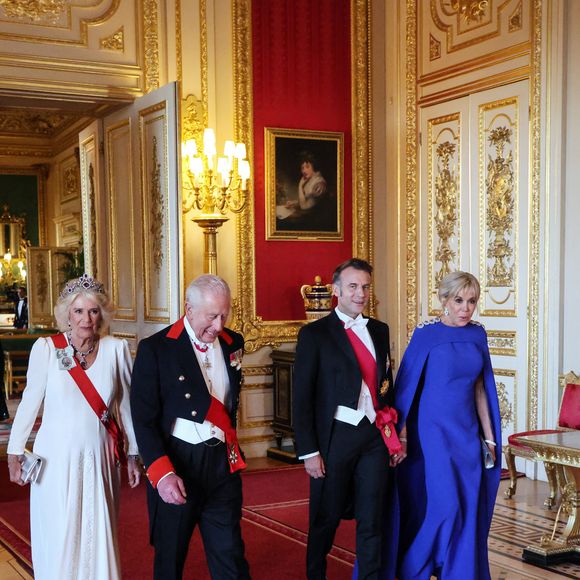 Le président Emmanuel Macron et sa femme Brigitte Macron lors d'un dîner d'état au château de Windsor avec le roi Charles III d'Angleterre et la reine consort Camilla
© Ludovic Marin / Pool / Bestimage