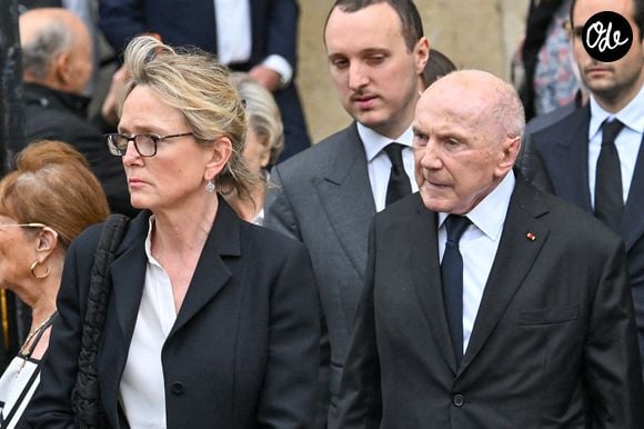 Claude Chirac, son fils Martin Rey-Chirac, François Pinault aux obsèques de Bernadette Chirac en la basilique Sainte-Clotilde à Paris (7ème) le 12 juin 2026. L’ancienne première dame de France est décédée le 5 juin 2026 à l’âge de 93 ans. 
© Jacovides / Liewig / Bestimage