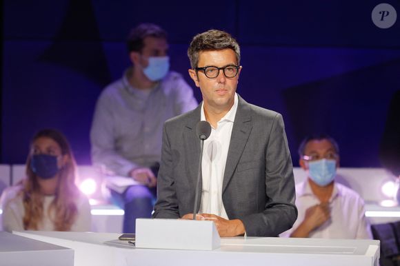 Semi-exclusif - Maxime Switek - Conférence de presse de rentrée de BFMTV saison 2021/2022 à l'Altice Campus à Paris, France, le 25 août 2021. © Christophe Clovis/Bestimage
