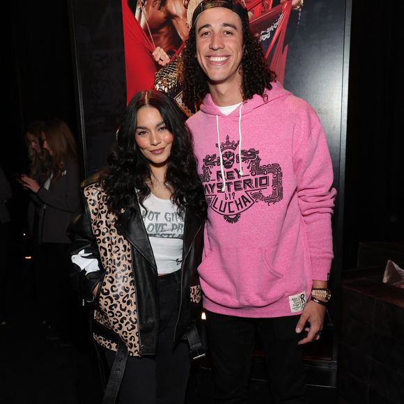 Vanessa Hudgens, Cole Tucker assistent à la première à Los Angeles de "WWE Monday Night Raw" de Netflix à Intuit Dome, à Inglewood, Californie, États-Unis d'Amérique, le 06 janvier 2025. © Thompson/Broadimage/Bestimage
