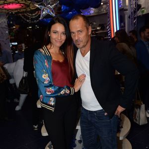 Exclusif - Delphine Wespiser (Miss France 2012) et son ex-compagnon Roger Erhart - 1er anniversaire de la collaboration entre l'artiste contemporain R.Orlinski avec le parc Disneyland Paris, au Disney Store, à Paris, France, le 4 octobre 2018. © Rachid Bellak/Bestimage