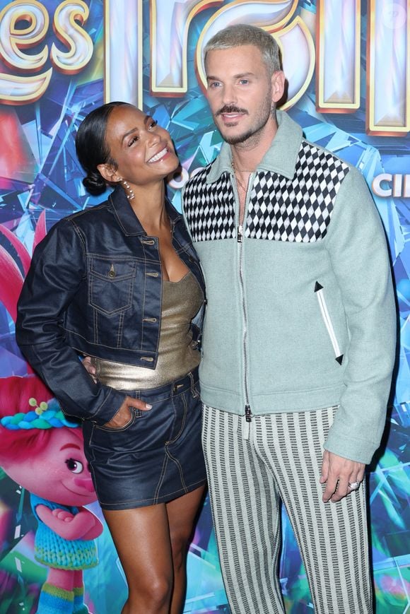 Christina Milian et M. Pokora assistent à la première de Les Trolls 3 au Gaumont Marignan à Paris, France, le 11 octobre 2023. Photo par Jerome Domine/ABACAPRESS.COM