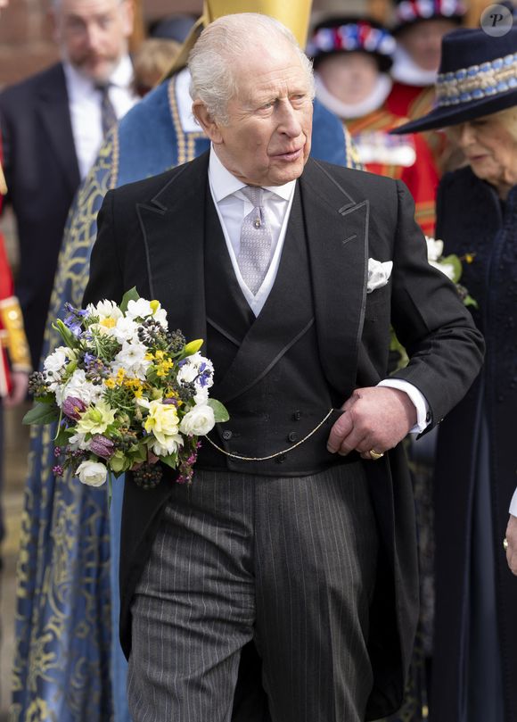 Le roi Charles III d'Angleterre et la reine Camilla (Camilla Parker Bowles, reine consort d'Angleterre) quittent le Royal Maundy Service à la cathédrale de St Asaph, dans le nord du Pays de Galles. C'est la première fois que l'événement a lieu au Pays de Galles depuis 1982 et seulement la deuxième fois dans son histoire.
GOFF  / BESTIMAGE