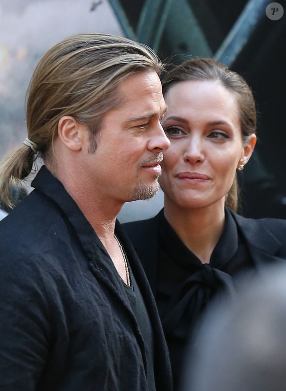 Brad Pitt et Angelina Jolie a l'arrivee pour l'avant-premiere du film "World War Z" a Paris le 03/06/2013. Photo : BORDENAVE-MOREAU / BESTIMAGE