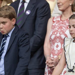 Le Prince George et la Princesse Charlotte , Finale masculine du tournoi de Wimbledon, Jour 14 à Wimbledon, Grande-Bretagne, 13 juillet 2025. ©  Dana Press / Bestimage