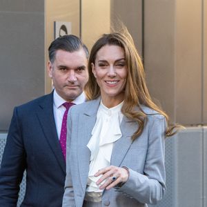 Catherine (Kate) Middleton, princesse de Galles, arrive à la Salesforce Tower pour assister au sommet Future Workforce à Londres. © Zuma Press / Bestimage