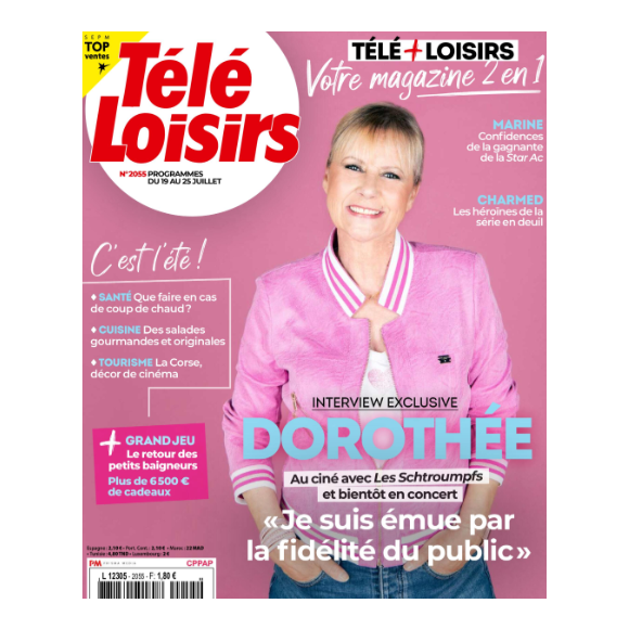 La Une du magazine "Télé-Loisirs" du 19 au 25 juillet 2025, avec Dorothée en couverture
