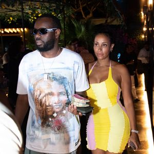 Exclusif - Gims et sa femme DemDem - People dînent au restaurant "Gioia" avant de faire la fête au VIP Room à Saint-Tropez le 28 juillet 2022. © Hippolyte Hamonet/Bestimage