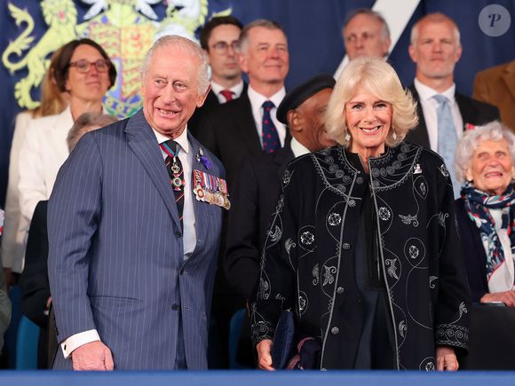 Le roi Charles III d'Angleterre et Camilla Parker Bowles, reine consort d'Angleterre - Des membres de la famille royale assistent à un concert marquant le 80e anniversaire du jour de la Victoire en Europe à Horse Guards Parade, Londres, Royaume-Uni, le 8 mai 2025. (Picture by Chris Jackson/WPA-Pool)