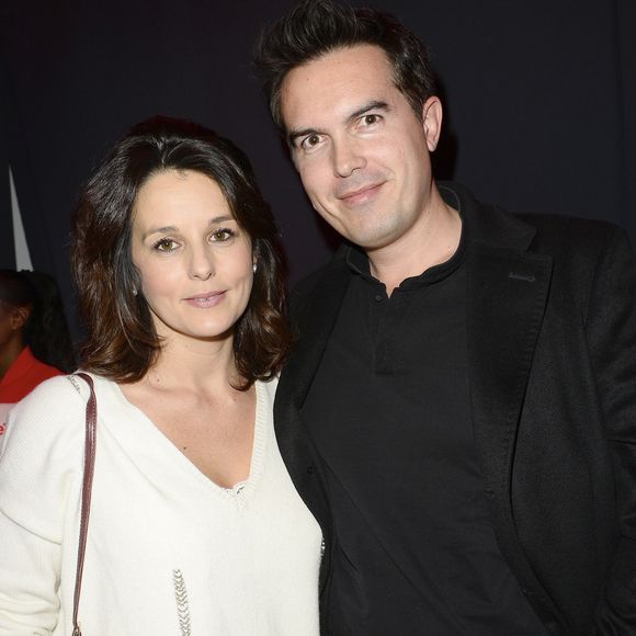Faustine Bollaert et son mari Maxime Chattam lors de la soirée de lancement J-68 de la 95ème édition du Prix d'Amérique Opodo à l'Hippodrome de Paris-Vincennes, le 24 novembre 2015. 

© Guirec Coadic/Bestimage