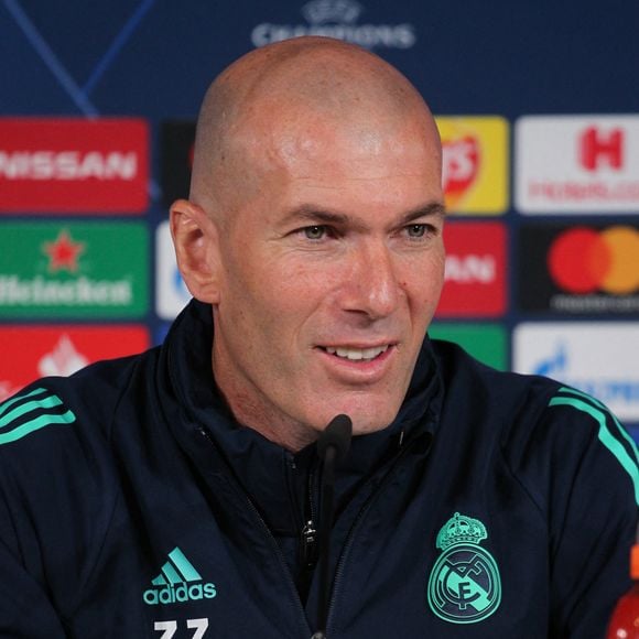 Zinedine Zidane, entraineur du Real Madrid, lors d'une conférence de presse à Madrid © Irina R. H/AFP7 via ZUMA Wire / Bestimage