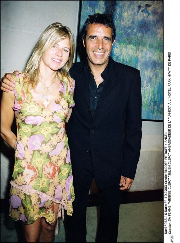 Julien Clerc et Virginie Coupérie-Eiffel à l'hôtel Hyatt en 2003. © BERTRAND RINDOFF PETROFF / BESTIMAGE