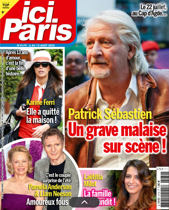 Couverture du magazine Ici Paris paru le mercredi 6 août 2025.
