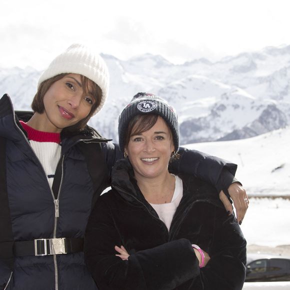 Sonia Rolland, Béatrice de la Boulaye pour Tropiques criminels. - Rendez-vous avec les actrices et acteurs de la 24ème édition du festival Tv de Luchon le 12 février 2022. © Christophe Aubert / Bestimage