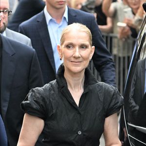 Céline Dion à la sortie de l'hôtel Royal Monceau à Paris avant l'ouverture des Jeux Olympiques (JO) de Paris 2024, à Paris, France