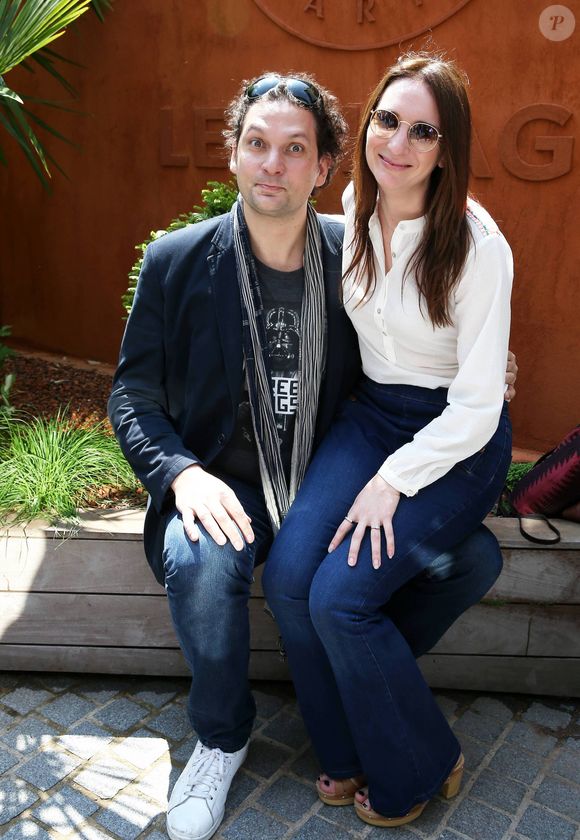 Eric Antoine et Calista Sinclair - People au village des Internationaux de Tennis de Roland Garros le 27 mai 2016. © Dominique Jacovides / Bestimage