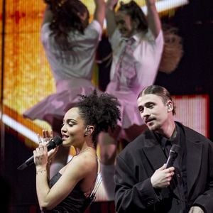 Candice et Pierre Garnier lors du concert de la "Star Academy" à Lyon, le 15 mars 2023.

Photo : Sandrine Thesillat / Panoramic