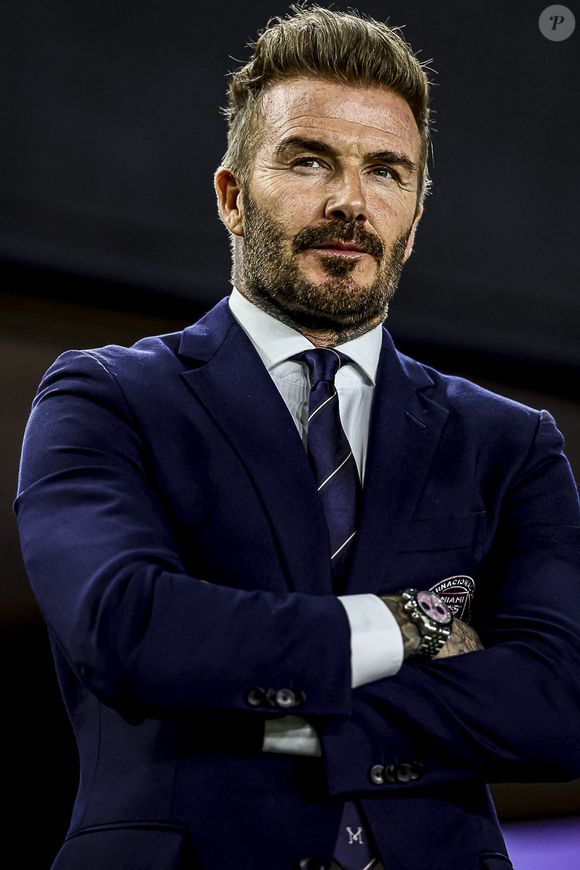 David Beckham assiste au match entre l'Inter Miami CF et New York City lors du championnat MLS au stade lockhart à Fort Lauderdale, FL, USA le 22 février 2025. Photo by Pedro Paulo Diaz/TheNEWS2 via ZUMA Press Wire/ABACAPRESS.COM
