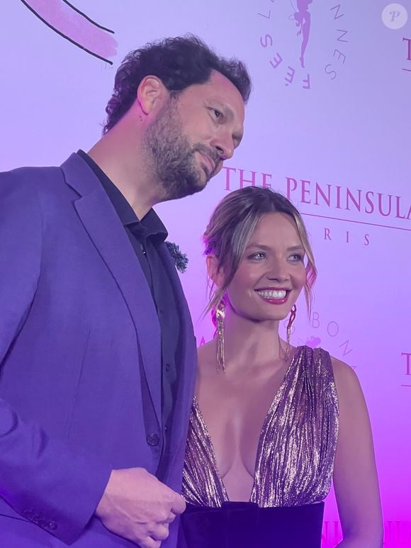 Eric Antoine et son épouse Gennifer, ancienne Miss France, à l'occasion de la soirée Octobre Rose.