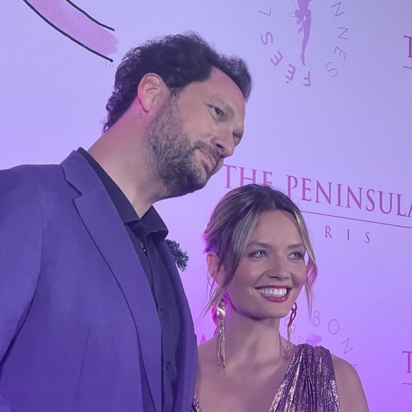 Eric Antoine et son épouse Gennifer, ancienne Miss France, à l'occasion de la soirée Octobre Rose.