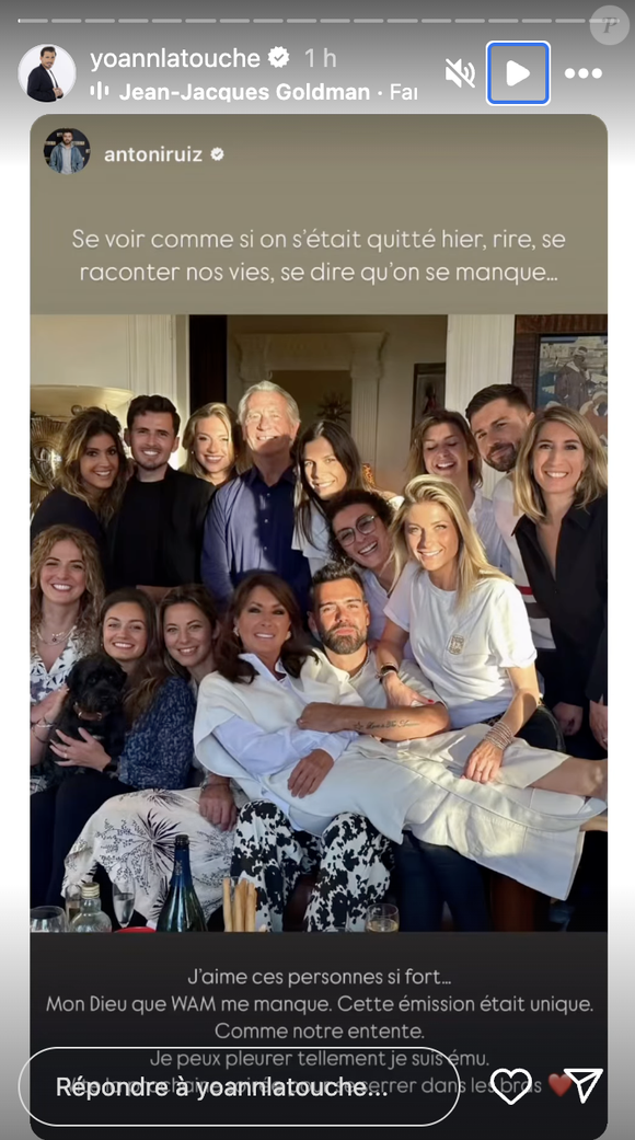 Retrouvailles entre les membres de "William à midi" chez William Leymergie et Sophie Davant à Paris.