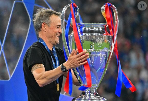 Luis Enrique - Le PSG remporte la Ligue Des Champions 2025, pour la première fois de son histoire, face à l'Inter Milan (5-0) à l'Allianz Arena de Munich, le 31 mai 2025.
© Christian Liewig/Bestimage