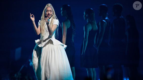 La candidate française Monroe lors du concours de l'Eurovision 2026 à Vienne, le 14 mai 2026. © Action Press / Bestimage