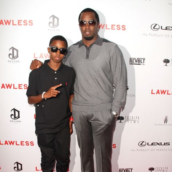 Sean P.Diddy et son fils Justin - Première du film "Lawless" à Hollywood le 22 août 2012. (FAMEFLYNET / BESTIMAGE).