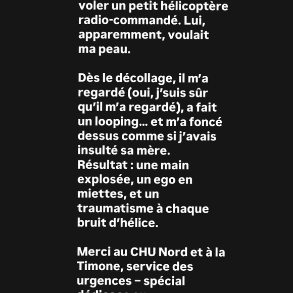 Sur Instagram, le principal intéressé prend la parole le lendemain.

Benjamin Castaldi donne de ses nouvelles après son accident.