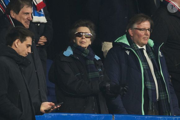 La princesse Anne en tribunes lors du match du Tournoi des Six Nations opposant la France à l'Écosse (35-16) au Stade de France à Saint-Denis, Seine Saint-Denis, France, le 15 mars 2025. © Christian Liewig/Bestimage
