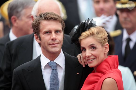 Le prince Emmanuel Philibert de Savoie et Clotilde Courau au mariage religieux du prince Albert II de Monaco et de Charlene de Monaco. Photo par AGENCE / BESTIMAGE