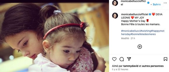 Léonie et Deva Cassel. Capture Instagram Monica Bellucci