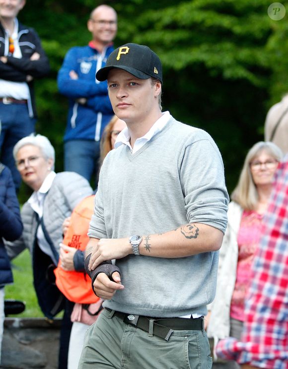 Marius Borg Hoiby lors d'un match amical de football entre l'équipe Skaugum et Vivil au stade Skaugum à Asker, Norvège, le 13 juin 2022. Photo by Marius Gulliksrud/Stella Pictures/ABACAPRESS.COM