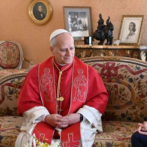 Rencontre du Pape Léon XIV avec le Prince Albert II de Monaco au Palais Princier - Visite historique du Pape Léon XIV à Monaco le 28 mars 2026. Photo by Bruno Bebert/Pool/ABACAPRESS.COM