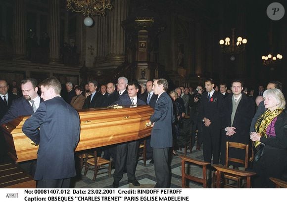 Obsèques de Charles Trenet à Paris, en l'église de la Madeleine.