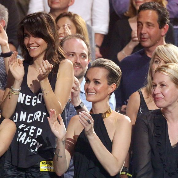 Exclusif - Amanda Sthers, Hortense D'Esteve, Laeticia Hallyday, Luana Belmondo - People au concert de Johnny Hallyday au POPB de Bercy a Paris - Jour 2. Le 15 juin 2013 Borde-Corlouer-Jacovides-Moreau / Bestimage