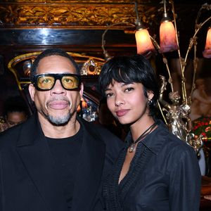 JoeyStarr et sa compagne Pauline Latchoumanin lors de la soirée Omar Harfouch "Dîner chez Maxim's" à Paris le 9 octobre 2024. © Rachid Bellak / Bestimage