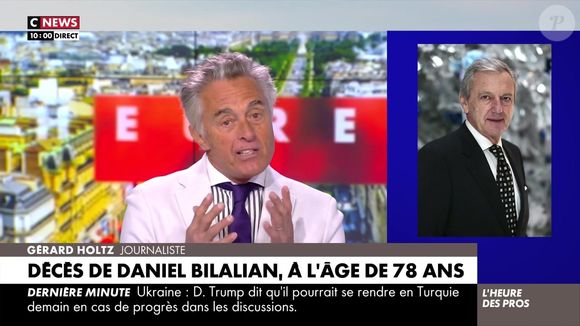 Gérard Holtz rend hommage à Daniel Bilalian dans "L'heure des pros", sur CNEWS, le 15 mai 2025
